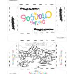Caixa Dia das Criancas para colorir Dinossauro