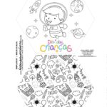 Caixa Explosiva Dia das Criancas para colorir astronauta