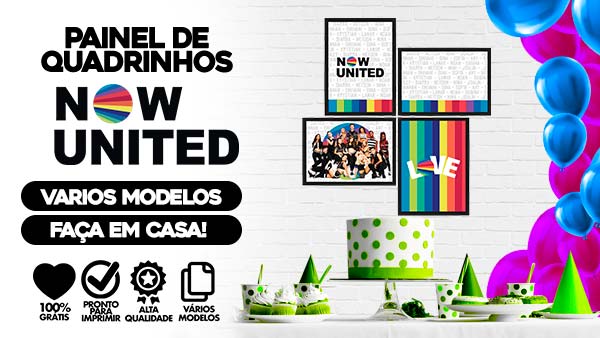 Kit Quadrinhos Festa Now United Grátis para Imprimir em Casa