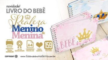 Livro do Bebê Realeza Grátis para Imprimir – Menino e Menina Livro do bebe Realeza