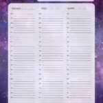 Planner Galaxia Lilas Agenda Semanal Pagina 1