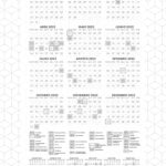 Planner Preto e Branco Calendario 2022