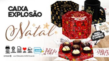 Caixa Explosão Natal Grátis para Baixar e Imprimir Caixa Explosao Natal para imprimir