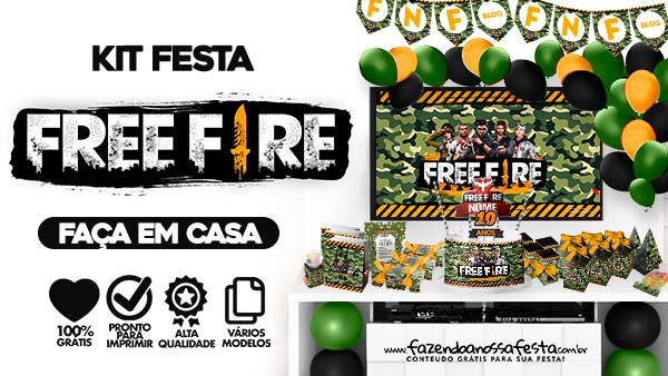 Kit Festa Free Fire Grátis para Imprimir em Casa