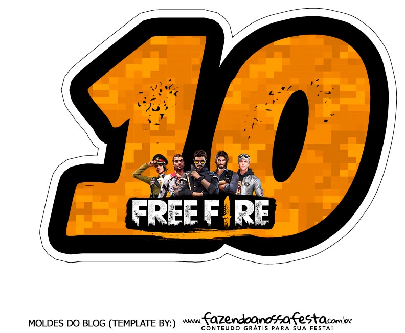 Topo de Bolo Free Fire