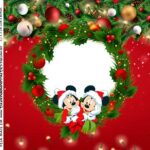 Adesivo Quadrado Natal Mickey e Minnie