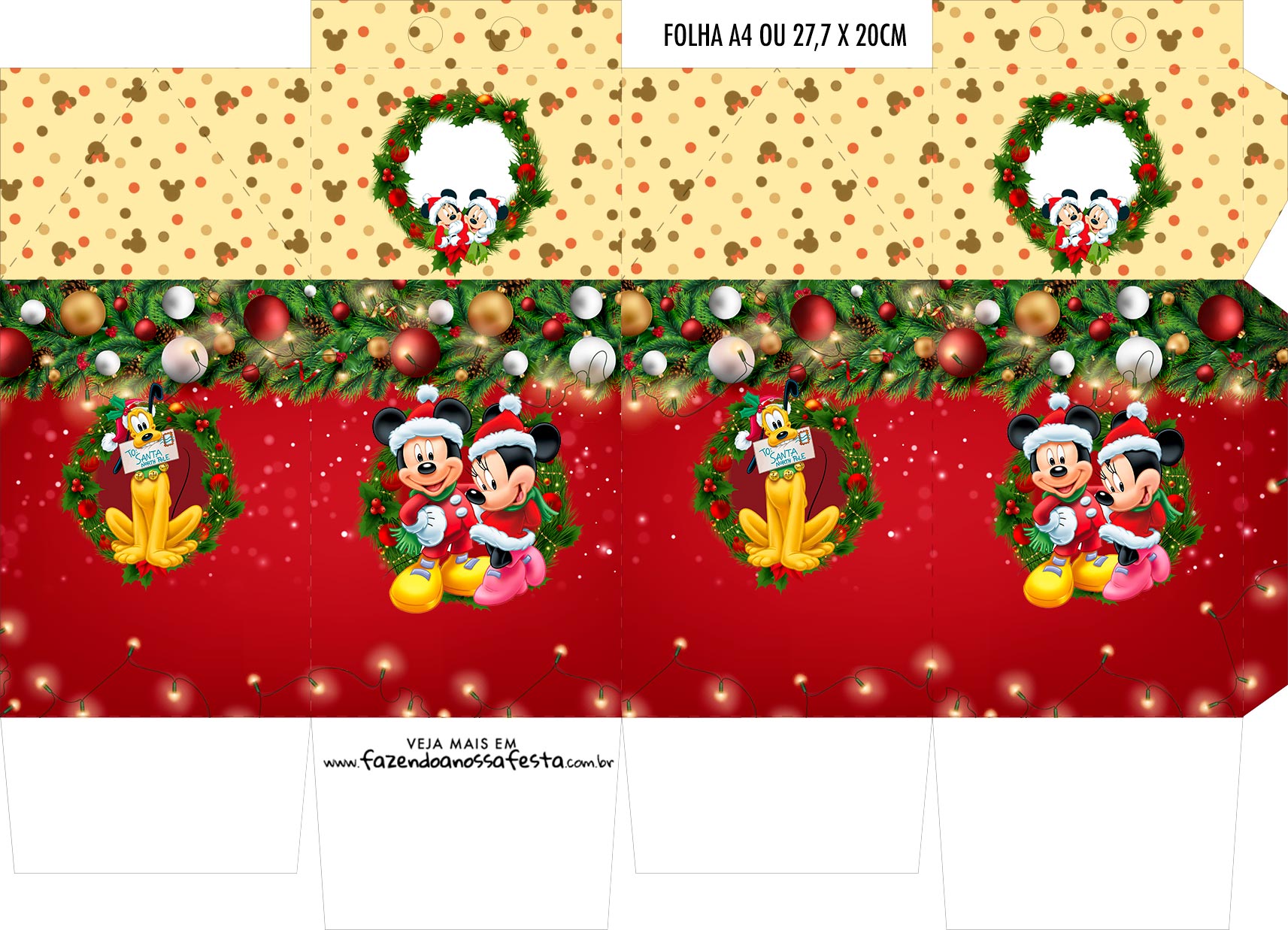 Caixinha Milk Natal Mickey e Minnie - Fazendo a Nossa Festa