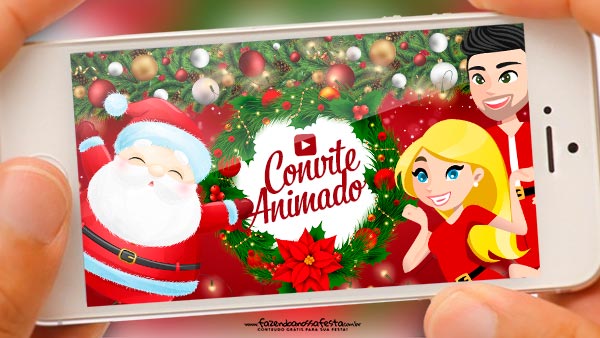 Convite Animado Natal Grátis para Baixar e Editar