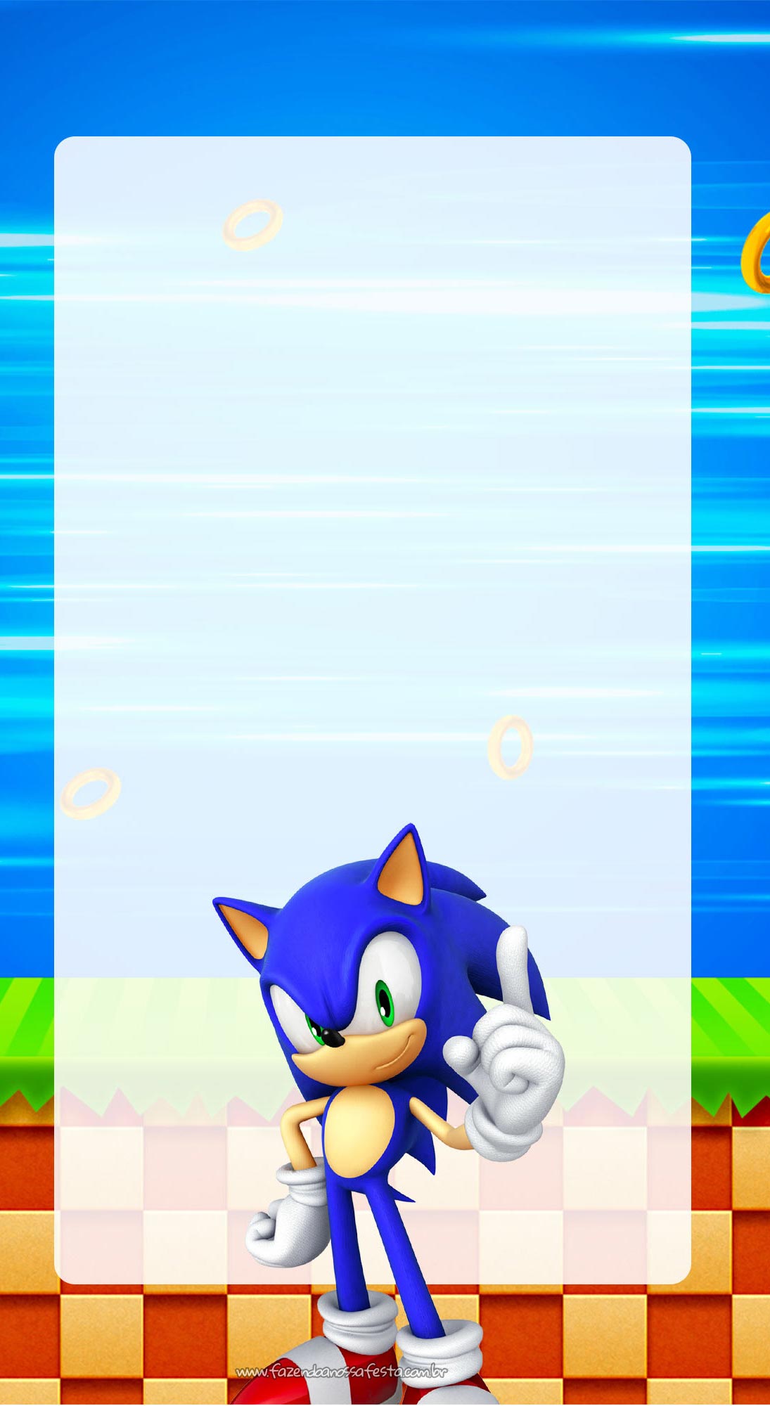 CONVITE FESTA SONIC PARA IMPRIMIR - Montando Minha Festa