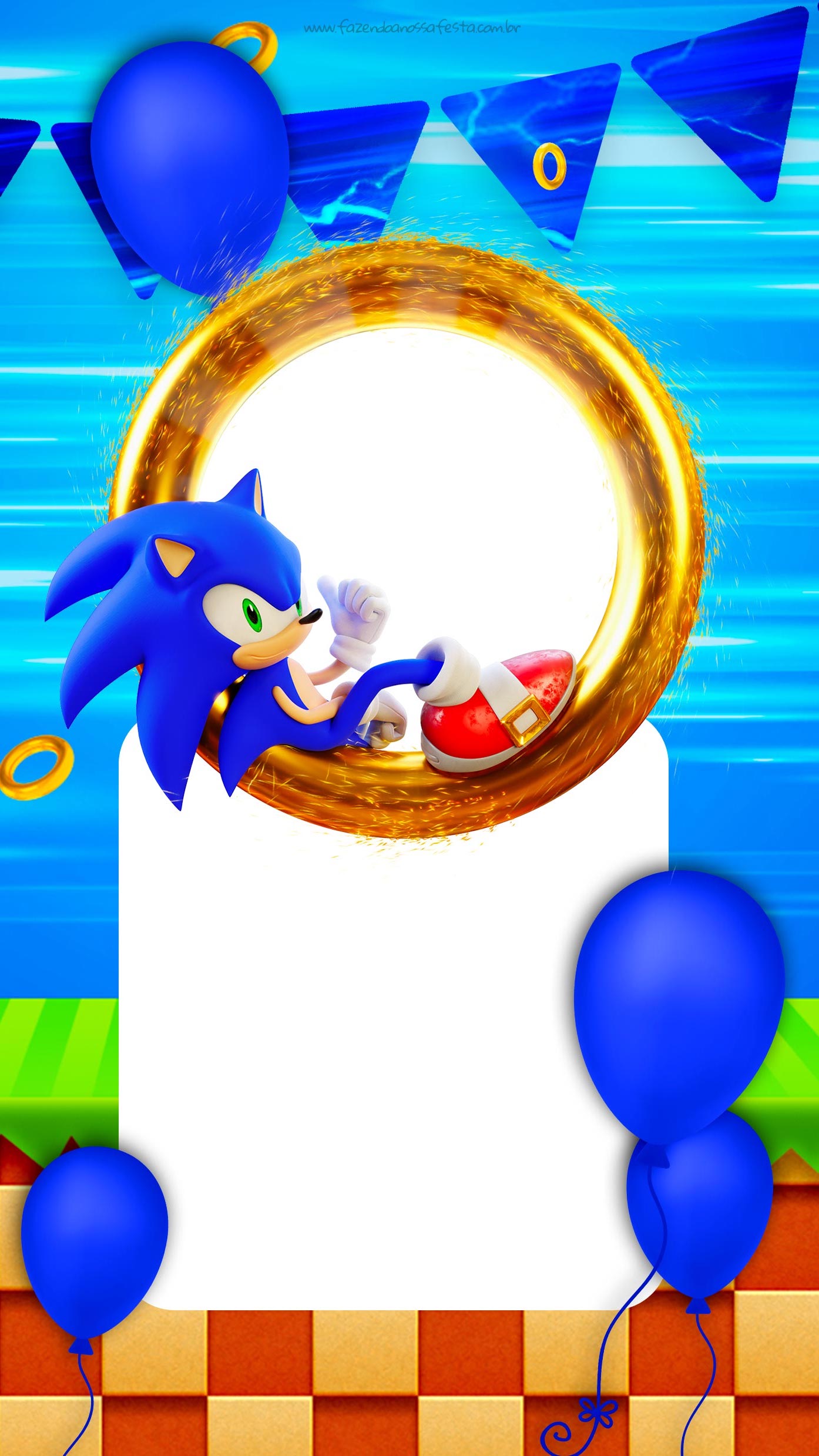 Convite Digital Sonic - Fazendo a Nossa Festa