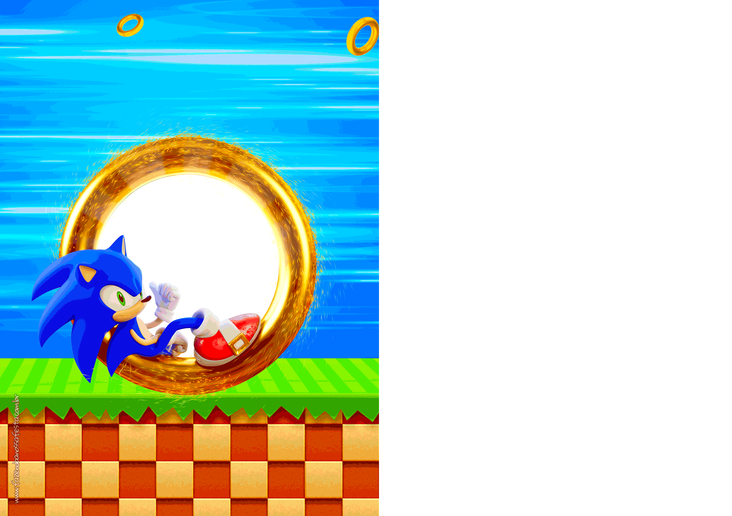 Convites Festa Sonic The Hedgehog