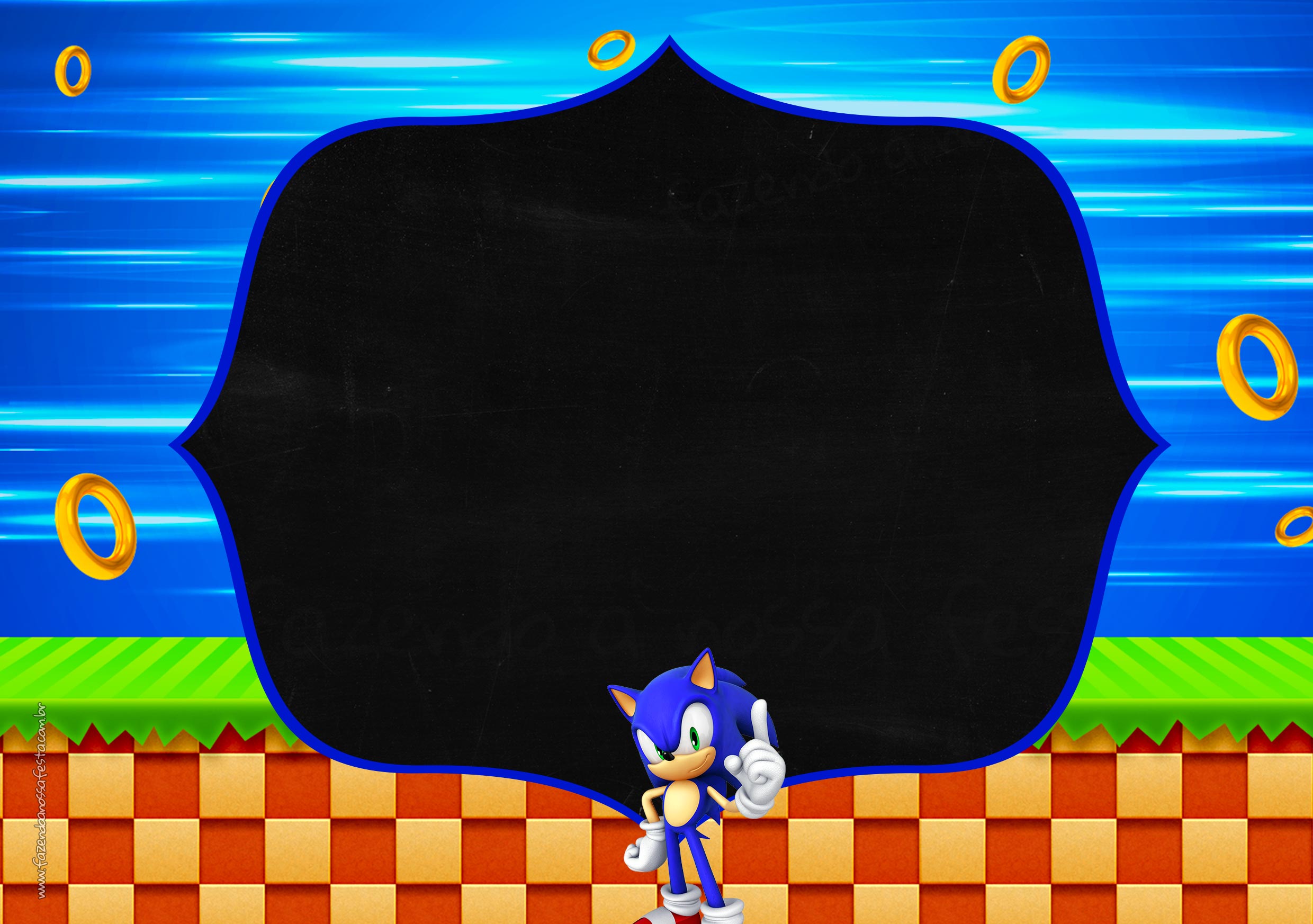 Convite Festa Sonic - Fazendo a Nossa Festa