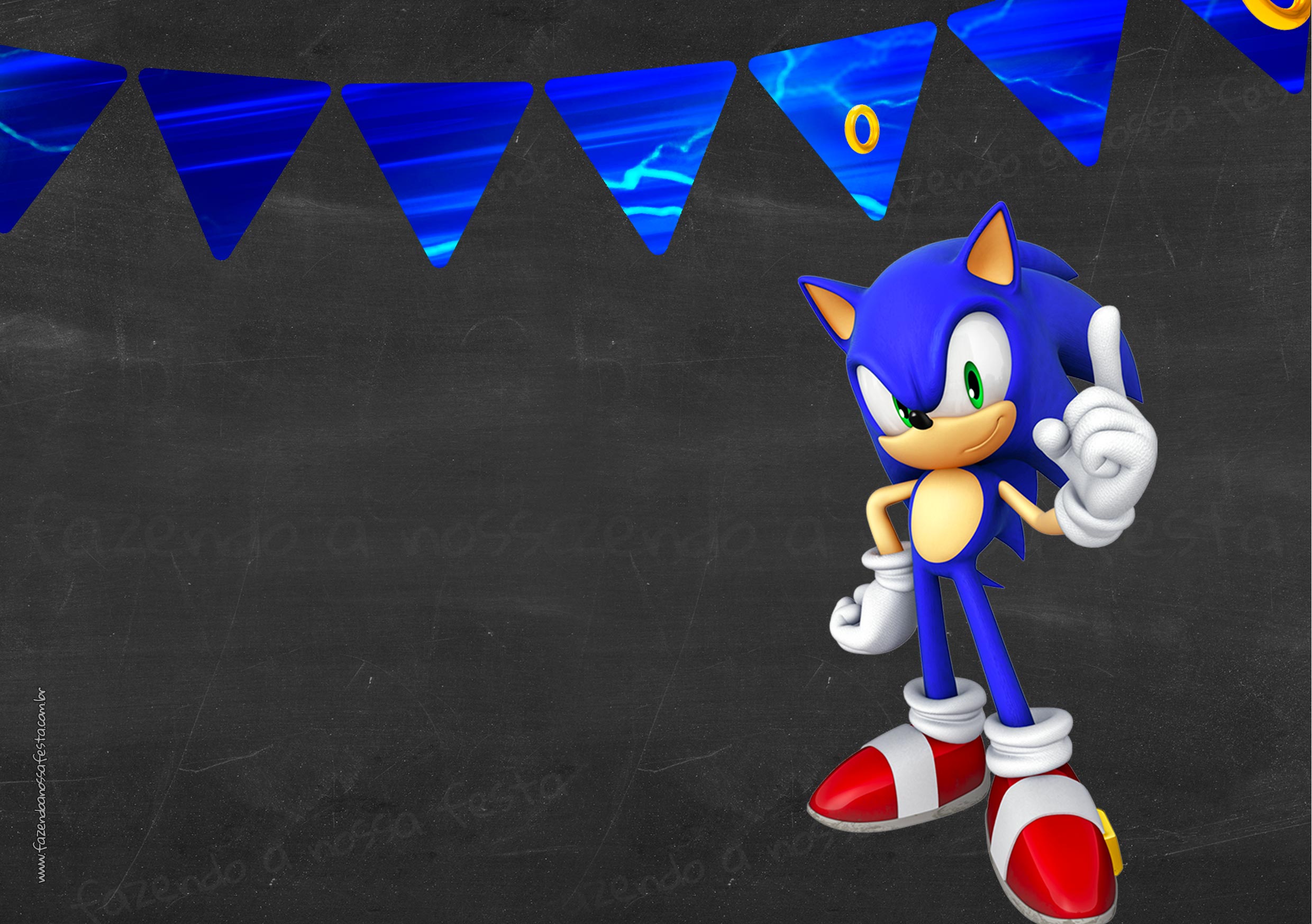 Convite Digital Sonic gratis - Fazendo a Nossa Festa