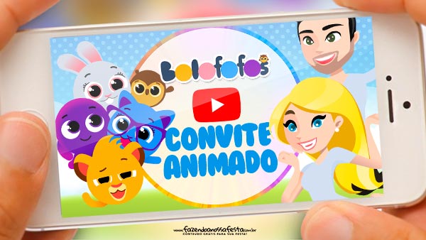 Convite Animado Bolofofos para Editar Grátis