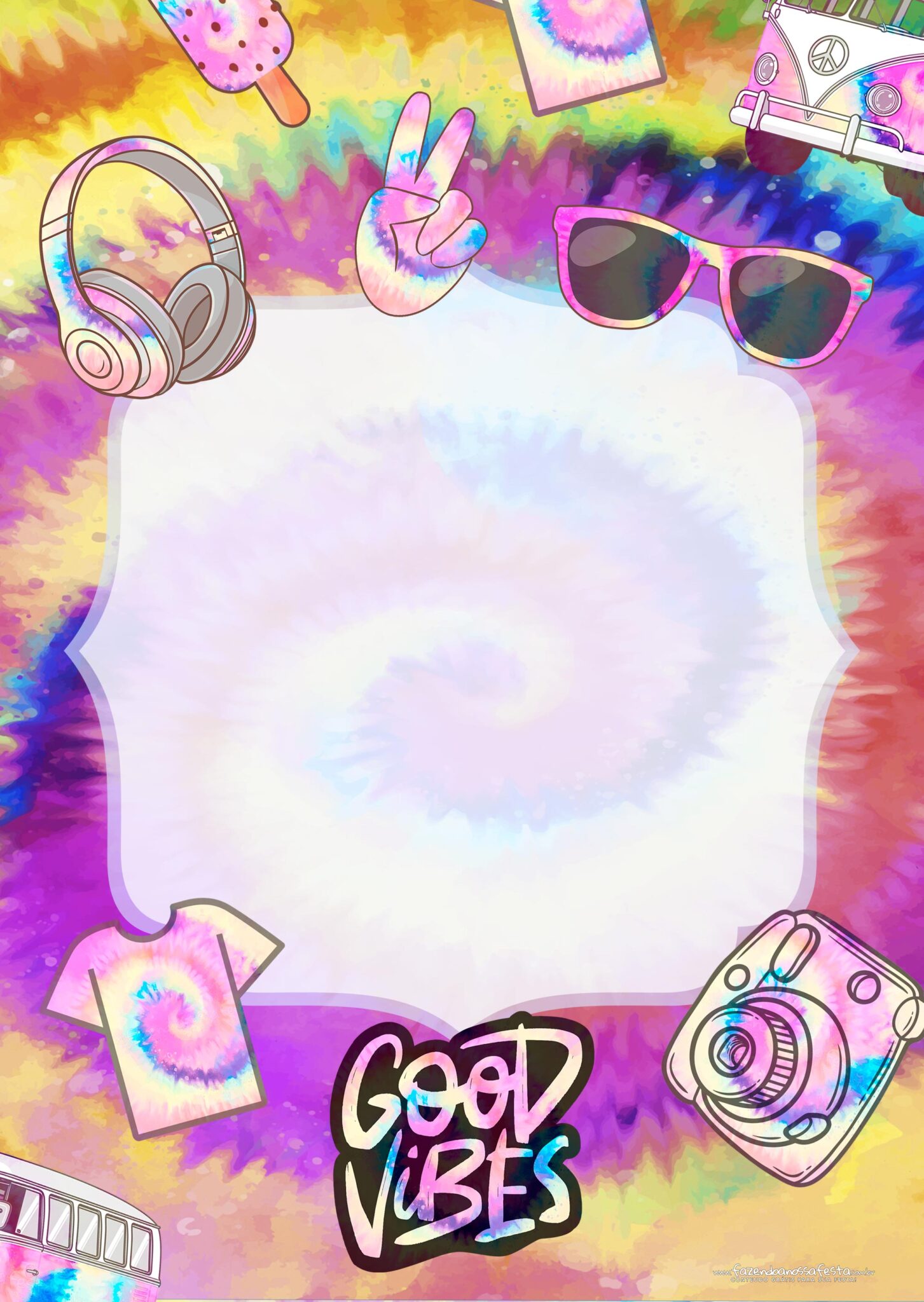 Convite Virtual Tie Dye Gratis Scaled Fazendo A Nossa Festa