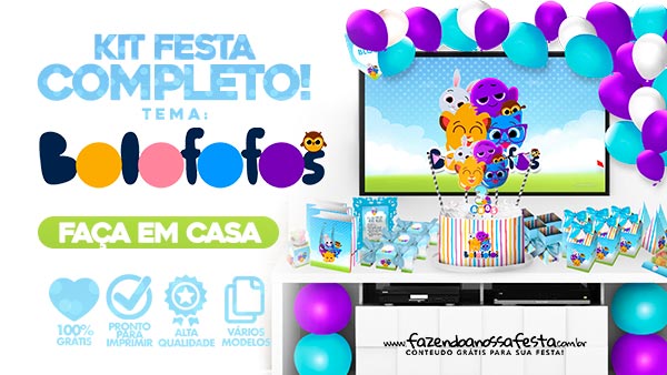 Kit Festa Bolofofos para Imprimir em Casa – Grátis