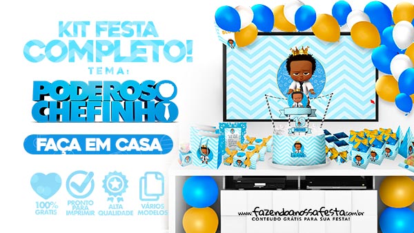 Kit Festa Poderoso Chefinho Afro gratis