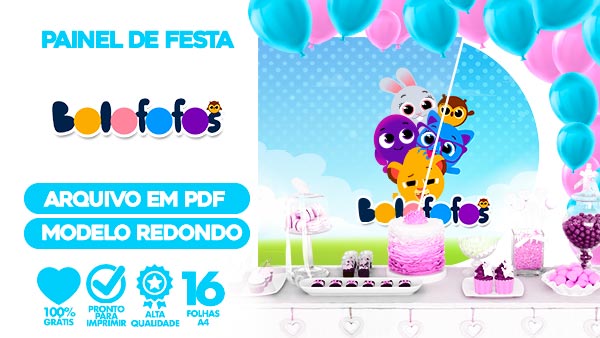 Kit Festa Bolofofo Desenho Infantil 81 Peças Aniversário Temático