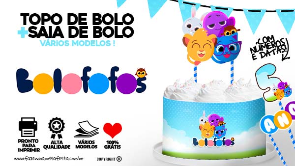 Topo de bolo Rainbow Friends para editar e imprimir grátis - Festa Free