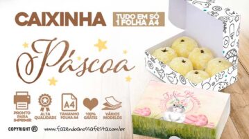 Caixa para Doces Páscoa Grátis para Baixar e Imprimir em Casa Caixa para 6 Doces de Pascoa