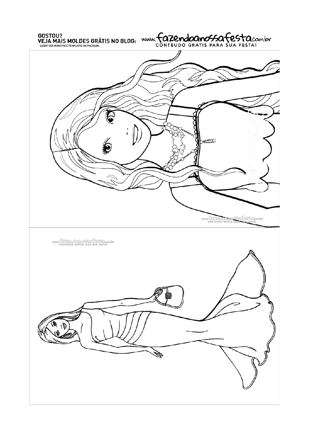 Desenho Barbie Para Colorir - Desenho Barbie Imprimir PDF