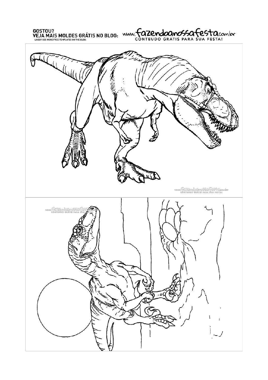 Desenhos dinossauros colorir e imprimir