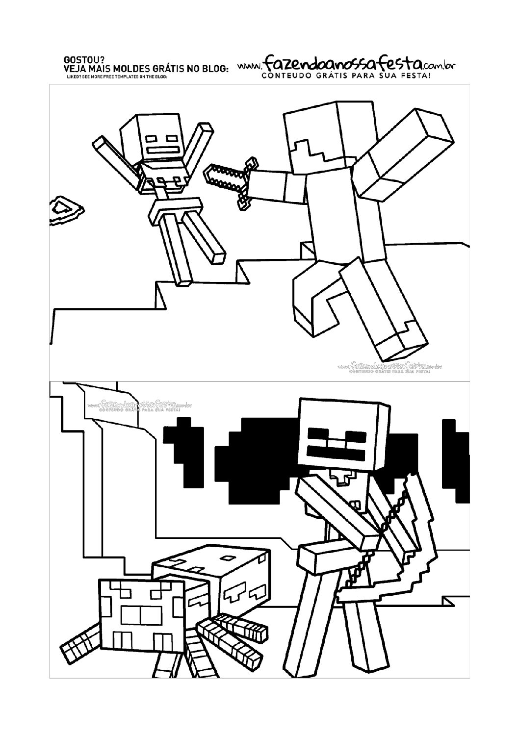 Imagens do Minecraft para imprimir e colorir