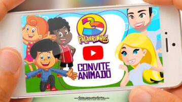 Convite Animado 3 Palavrinhas para Baixar e Editar Grátis Convite animado 3 Palavrinhas