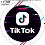 Adesivo redondo personalizado Kit Festa Tik Tok
