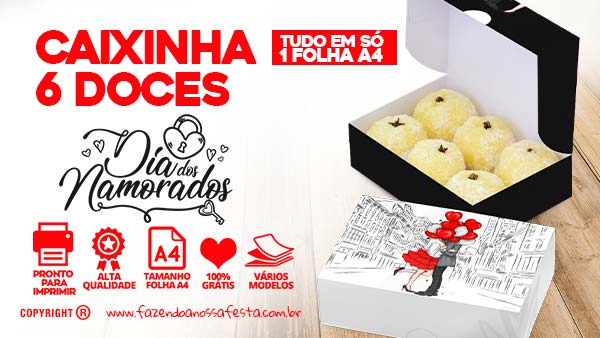 10 Caixas Para 4 e 6 Doces Dos Namorados