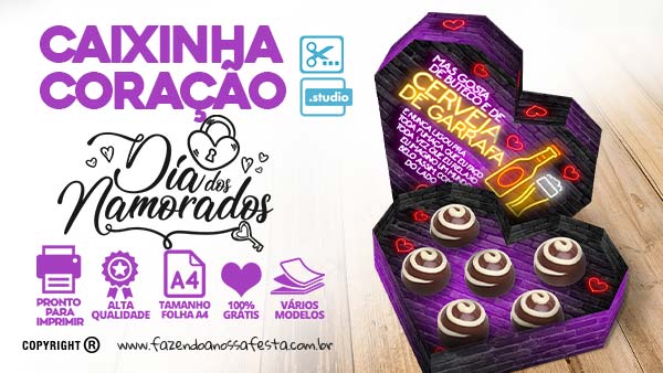 Caixa Coracao Dia dos Namorados