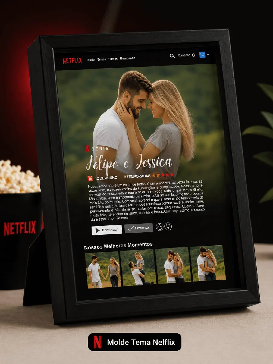 Quadro com Tema Netflix para Casal