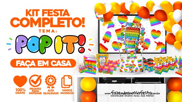 Topo de Bolo Pop It Pra Festa de Aniversário Infantil