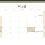 Calendario Mensal 2022 Azul Marinho Abril