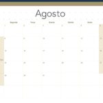 Calendario Mensal 2022 Azul Marinho Agosto
