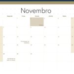 Calendario Mensal 2022 Azul Marinho Novembro