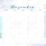 Calendario Mensal 2022 Borboletas Azuis Dezembro