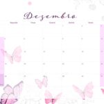 Calendario Mensal 2022 Borboletas Rosa Dezembro