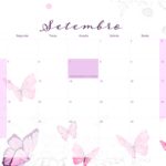 Calendario Mensal 2022 Borboletas Rosa Setembro
