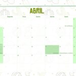 Calendario Mensal 2022 Cactos Abril