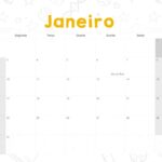 Calendario Mensal 2022 Coruja Janeiro