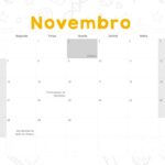 Calendario Mensal 2022 Coruja Novembro