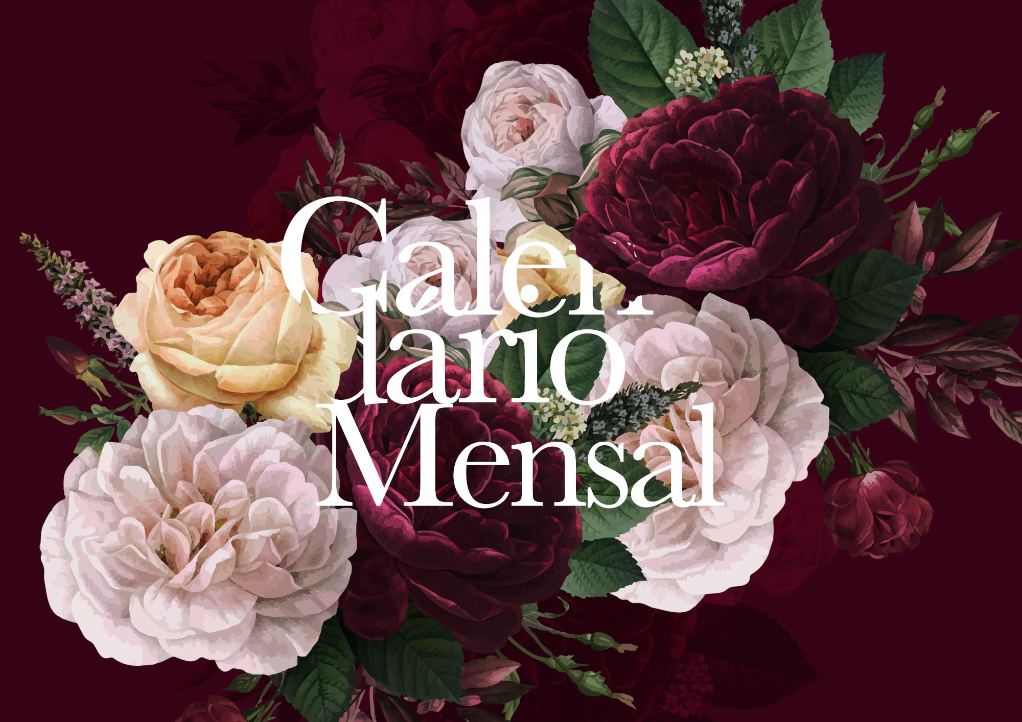 Calendario Mensal 2022 Floral Marsala Capa