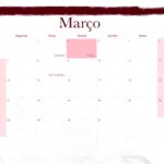Calendario Mensal 2022 Floral Marsala Marco