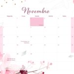 Calendario Mensal 2022 Floral Novembro