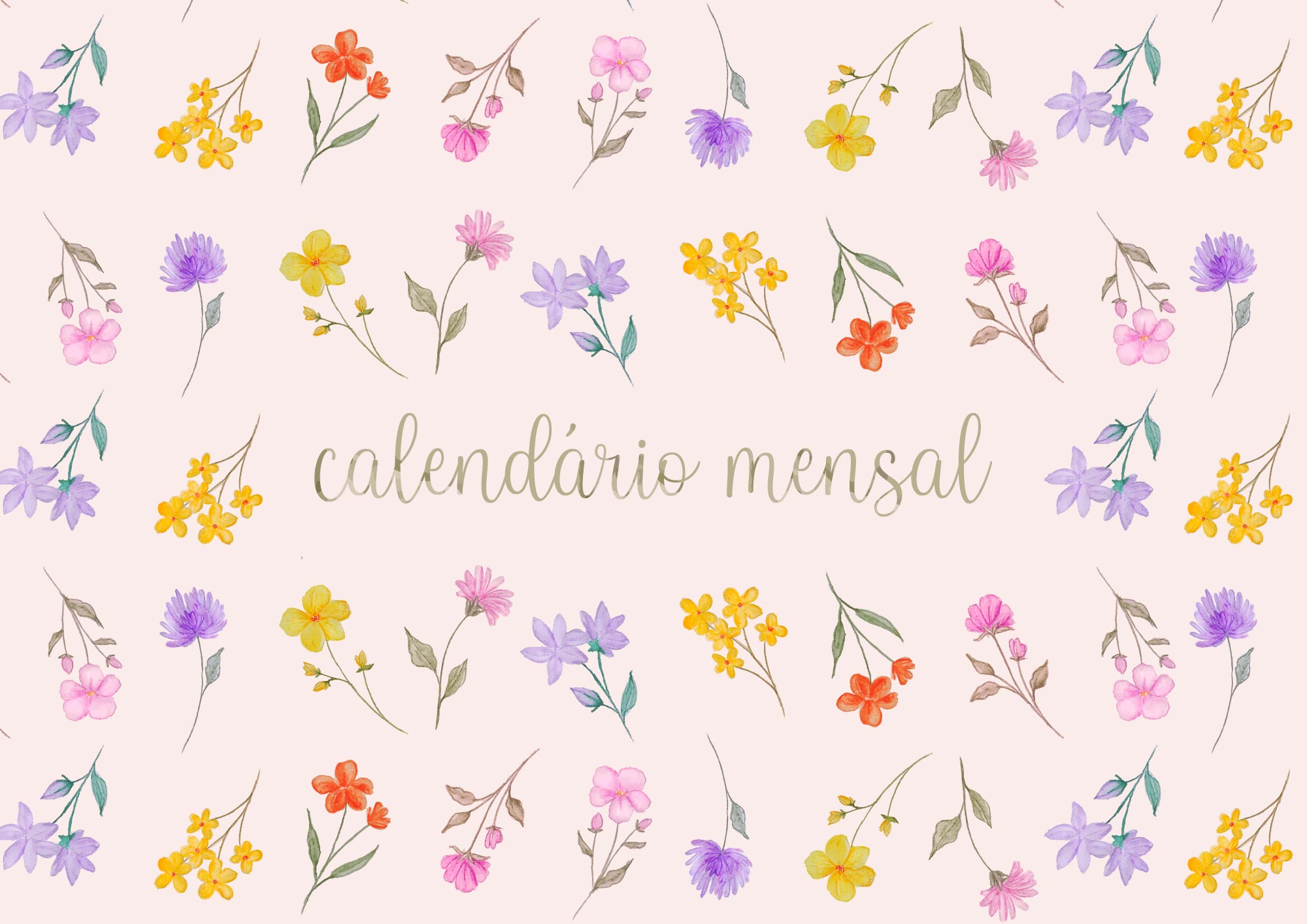 Calendario Mensal 2022 Flores Capa
