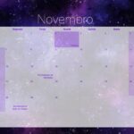 Calendario Mensal 2022 Galaxia Novembro