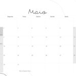 Calendario Mensal 2022 Lettering Maio