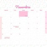 Calendario Mensal 2022 Lhama Rosa Novembro