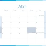 Calendario Mensal 2022 Listras Azul Abril